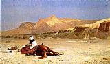 An Arab and His Horse in the Desert by Jean-Leon Gerome